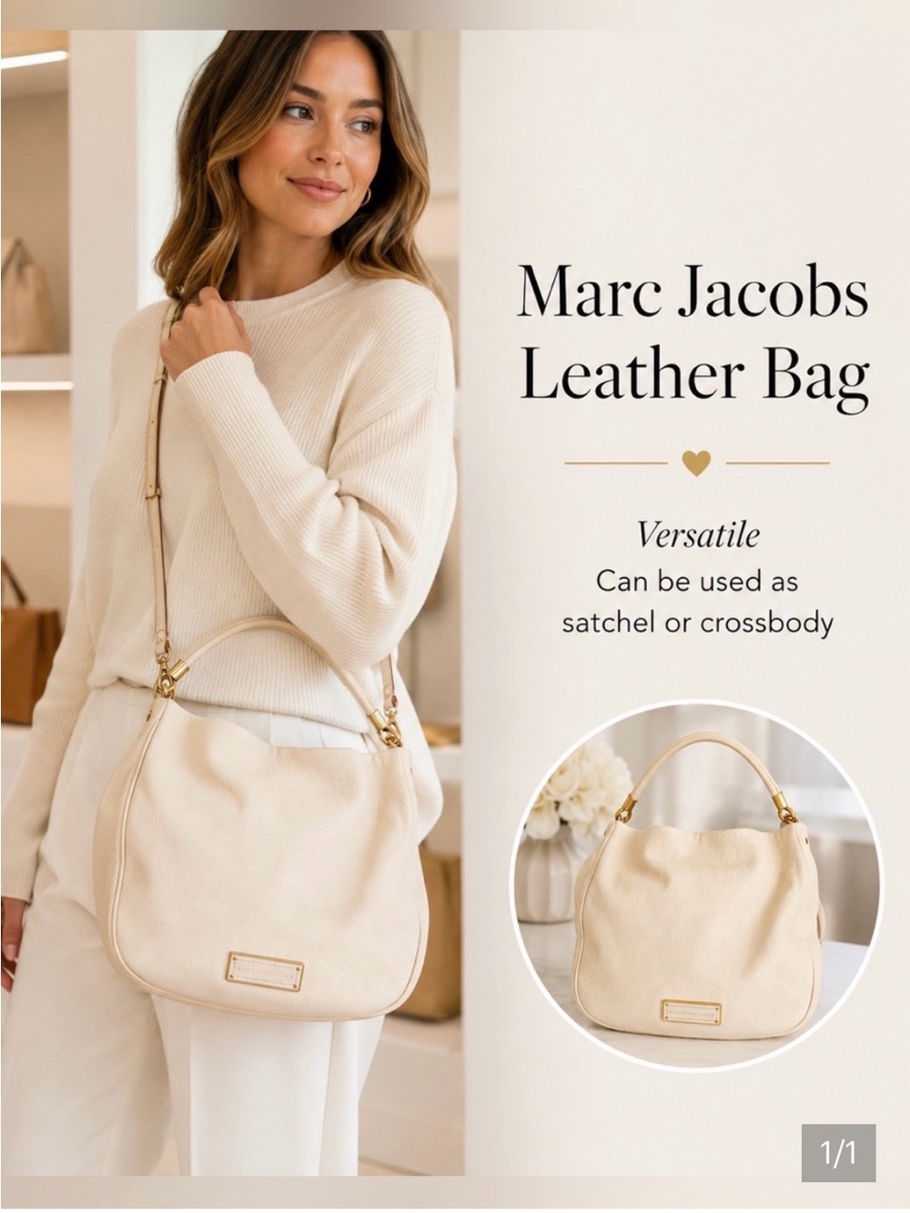 Marc by Marc Jacobs Too Hot to Handle White Leather Mini Shopper Bag